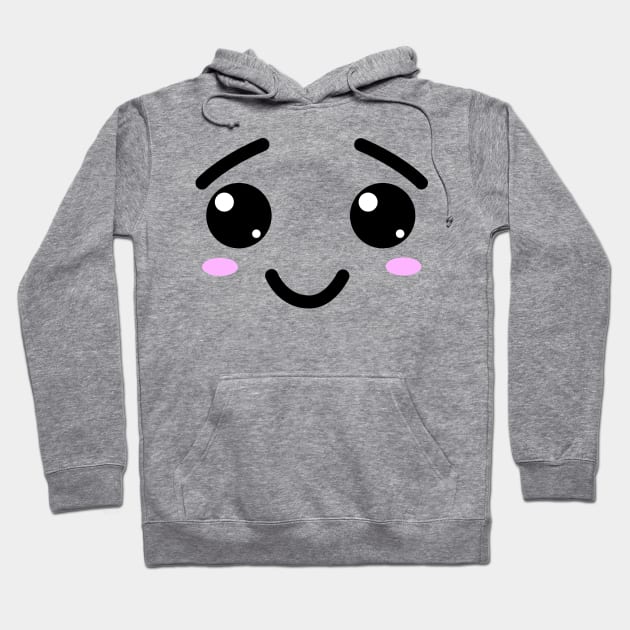 Cute Kawaii face smiling Hoodie by All About Nerds